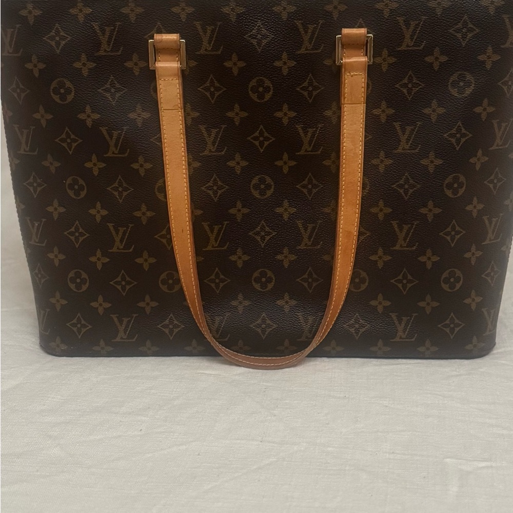 Louis Vuitton Brown Monogram Tote with Cognac Leather Trim